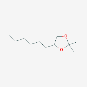 molecular formula C11H22O2 B13808898 4-Hexyl-2,2-dimethyl-1,3-dioxolane CAS No. 79413-15-3