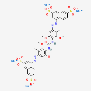 molecular formula C39H32N6Na4O17S4 B13808964 2,7-Naphthalenedisulfonic acid, 4,4'-(carbonylbis(imino(5-dimethoxy-2-methyl-4,1-phenylene)azo))bis-, tetrasodium salt CAS No. 82996-64-3