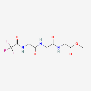 molecular formula C9H12F3N3O5 B13809128 Glycine, N-[N-[N-(trifluoroacetyl)glycyl]glycyl]-, methyl ester CAS No. 651-18-3