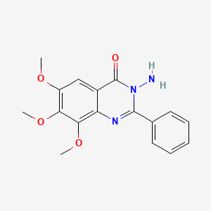 molecular formula C17H17N3O4 B13809218 3-Amino-6,7,8-trimethoxy-2-phenylquinazolin-4-one 