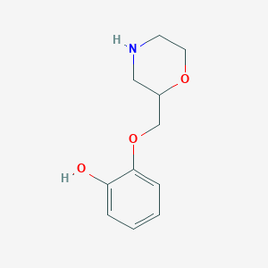 molecular formula C11H15NO3 B13809352 2-[(Morpholin-2-yl)methoxy]phenol CAS No. 21809-05-2