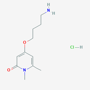 molecular formula C11H19ClN2O2 B1380941 4-(4-aminobutoxy)-1,6-dimethylpyridin-2(1H)-one hydrochloride CAS No. 1823248-17-4
