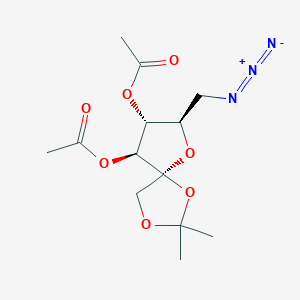 molecular formula C13H19N3O7 B13809433 3,4-Di-O-acetyl-5-azido-5-deoxy-1,2-O-isopropylidene-b-D-fructose 