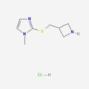 molecular formula C8H14ClN3S B1380945 2-((azetidin-3-ylmethyl)thio)-1-methyl-1H-imidazole hydrochloride CAS No. 1864053-70-2