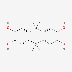 molecular formula C18H20O4 B13809450 2,3,6,7-Anthracenetetrol, 9,10-dihydro-9,9,10,10-tetramethyl- CAS No. 68527-81-1