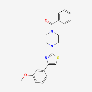 molecular formula C22H23N3O2S B13809512 [4-[4-(3-Methoxyphenyl)-1,3-thiazol-2-yl]piperazin-1-yl]-(2-methylphenyl)methanone 