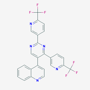 molecular formula C25H13F6N5 B13809546 4-[2,4-Bis(6-(trifluoromethyl)pyridin-3-YL)pyrimidin-5-YL]quinoline 