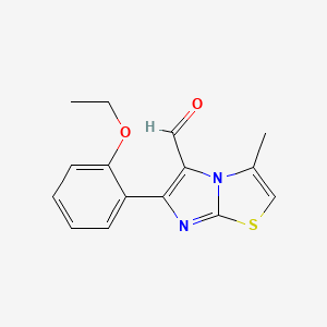 molecular formula C15H14N2O2S B13809554 6-(2-Ethoxyphenyl)-3-methylimidazo[2,1-B]thiazole-5-carboxaldehyde 