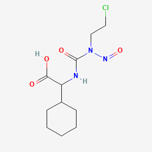 molecular formula C11H18ClN3O4 B13809613 Acetic acid, 2-(3-(2-chloroethyl)-3-nitrosoureido)-2-cyclohexyl- CAS No. 66827-37-0