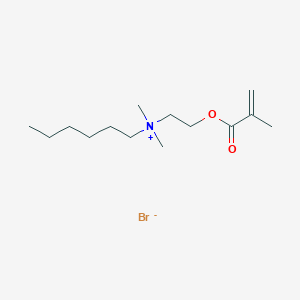 molecular formula C14H28BrNO2 B13809651 N,N-Dimethyl-N-(1-hexyl)-N-(2-[methacryloyl]ethyl)ammonium bromide 