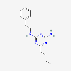 molecular formula C15H21N5 B13809659 s-Triazine, 2-amino-4-butyl-6-(phenethylamino)- CAS No. 26741-11-7