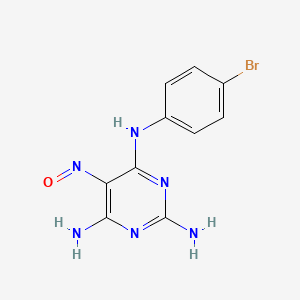 molecular formula C10H9BrN6O B13809698 Pyrimidine,4-diamino-6-(P-bromoanilino)-5-nitroso- CAS No. 90772-47-7