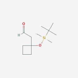 molecular formula C12H24O2Si B1380971 2-(1-(Tert-butyldimethylsilyloxy)cyclobutyl)acetaldehyde CAS No. 939411-89-9