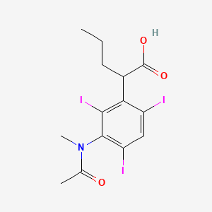 molecular formula C14H16I3NO3 B13809715 2-(3-(N-Methylacetamido)-2,4,6-triiodophenyl)valeric acid CAS No. 23279-55-2