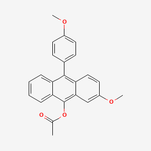 molecular formula C24H20O4 B13809762 2-Methoxy-10-(4-methoxyphenyl)anthracen-9-yl acetate CAS No. 6307-00-2