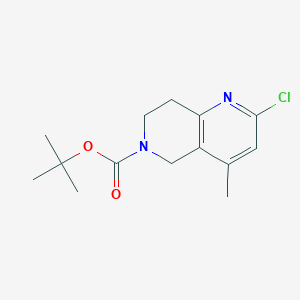 molecular formula C14H19ClN2O2 B1380978 tert-butyl 2-chloro-4-methyl-7,8-dihydro-1,6-naphthyridine-6(5H)-carboxylate CAS No. 1421254-01-4
