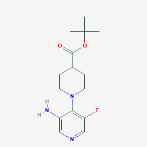 molecular formula C15H22FN3O2 B1380981 Tert-butyl 1-(3-amino-5-fluoropyridin-4-yl)piperidine-4-carboxylate CAS No. 1613192-01-0