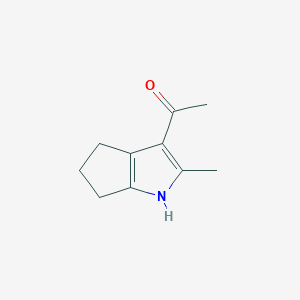 molecular formula C10H13NO B13809824 1-(2-methyl-1,4,5,6-tetrahydrocyclopenta[b]pyrrol-3-yl)ethanone CAS No. 22056-53-7