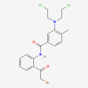 molecular formula C20H21BrCl2N2O2 B13809855 Benzanilide, 3-(bis(2-chloroethyl)amino)-2'-(bromoacetyl)-4-methyl- CAS No. 70020-67-6