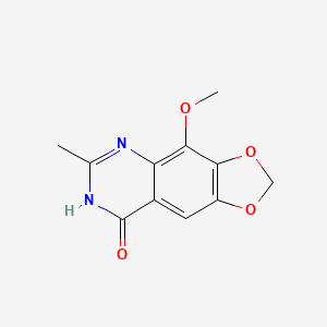 molecular formula C11H10N2O4 B13809890 4-methoxy-6-methyl-7H-[1,3]dioxolo[4,5-g]quinazolin-8-one 