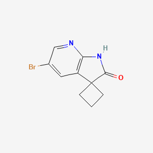 molecular formula C10H9BrN2O B1380992 5'-Bromo-1',2'-dihydrospiro[cyclobutane-1,3'-pyrrolo[2,3-b]pyridine]-2'-one CAS No. 1428799-32-9