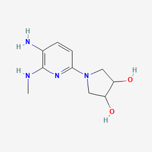 molecular formula C10H16N4O2 B13809925 1-[5-Amino-6-(methylamino)pyridin-2-yl]pyrrolidine-3,4-diol CAS No. 526184-84-9