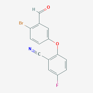 molecular formula C14H7BrFNO2 B1380994 2-Bromo-5-(2-cyano-4-fluorophenoxy)benzaldehyde CAS No. 1353100-93-2