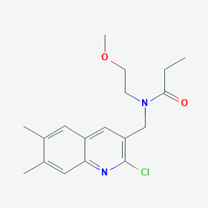 molecular formula C18H23ClN2O2 B13809981 N-[(2-chloro-6,7-dimethylquinolin-3-yl)methyl]-N-(2-methoxyethyl)propanamide 