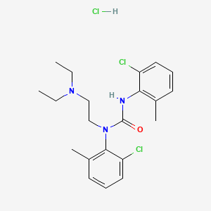 molecular formula C21H28Cl3N3O B13809989 Urea, 1,3-bis(6-chloro-o-tolyl)-1-(2-(diethylamino)ethyl)-, hydrochloride CAS No. 78371-84-3