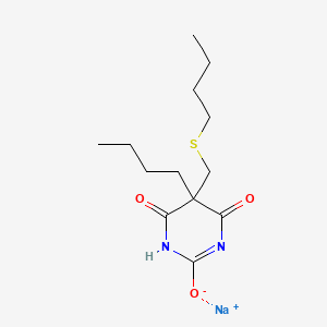 molecular formula C13H21N2NaO3S B13810007 5-Butyl-5-(butylthiomethyl)barbituric acid sodium salt CAS No. 67050-24-2