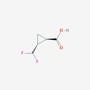 molecular formula C5H6F2O2 B1381011 trans-2-(Difluoromethyl)cyclopropanecarboxylic acid CAS No. 883443-58-1