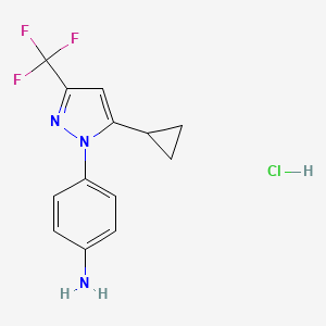 4-[5-Cyclopropyl-3-(trifluoromethyl)-1H-pyrazol-1-yl]aniline hydrochloride