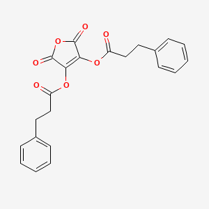 molecular formula C22H18O7 B13810261 Dihydroxymaleic anhydride bis(hydrocinnamate) CAS No. 5837-67-2
