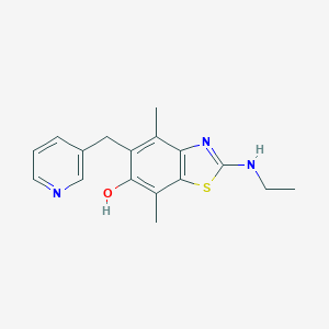 molecular formula C17H19N3OS B138103 2-(Ethylamino)-4,7-dimethyl-5-(3-pyridinylmethyl)-1,3-benzothiazol-6-ol CAS No. 145096-32-8
