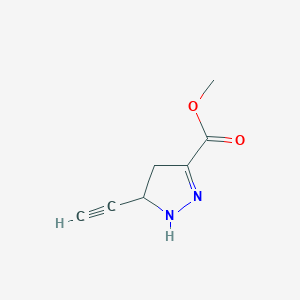 molecular formula C7H8N2O2 B13810343 methyl 5-ethynyl-4,5-dihydro-1H-pyrazole-3-carboxylate CAS No. 221100-79-4