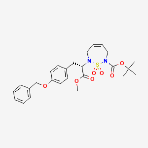 molecular formula C26H32N2O7S B13810386 tert-butyl 7-[(2S)-1-methoxy-1-oxo-3-(4-phenylmethoxyphenyl)propan-2-yl]-1,1-dioxo-3,6-dihydro-1,2,7-thiadiazepine-2-carboxylate 