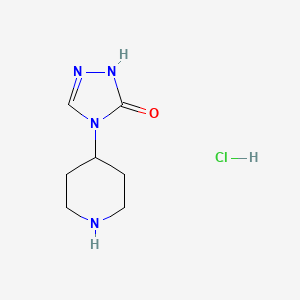 molecular formula C7H13ClN4O B1381042 4-(piperidin-4-yl)-4,5-dihydro-1H-1,2,4-triazol-5-one hydrochloride CAS No. 1795464-24-2
