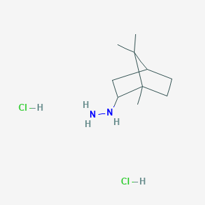 molecular formula C10H22Cl2N2 B1381043 {1,7,7-三甲基双环[2.2.1]庚烷-2-基}肼二盐酸盐 CAS No. 1803570-86-6