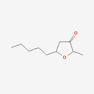 molecular formula C10H18O2 B13810463 2-Methyl-5-pentyloxolan-3-one CAS No. 71820-40-1