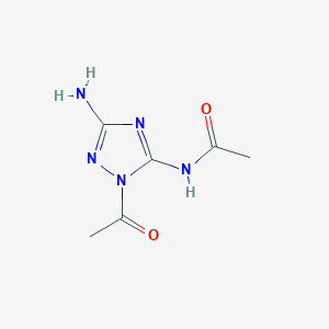 molecular formula C6H9N5O2 B13810468 N-(2-acetyl-5-amino-1,2,4-triazol-3-yl)acetamide 