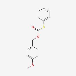 molecular formula C15H14O3S B13810476 Carbonothioic acid, O-((4-methoxyphenyl)methyl) S-phenyl ester CAS No. 62778-21-6