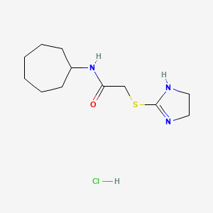 molecular formula C12H22ClN3OS B1381050 N-cycloheptyl-2-(4,5-dihydro-1H-imidazol-2-ylsulfanyl)acetamide hydrochloride CAS No. 1803605-68-6