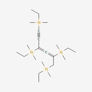 molecular formula C22H46Si4 B13810547 Silane, 3,4-hexadien-1-yne-1,3,5,6-tetrayltetrakis[ethyldimethyl- CAS No. 61227-84-7