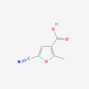molecular formula C7H5NO3 B1381056 5-Cyano-2-methylfuran-3-carboxylic acid CAS No. 1803591-88-9