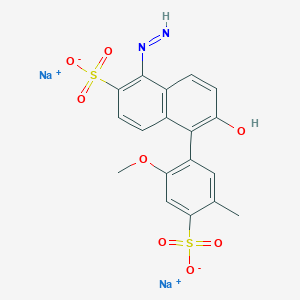 molecular formula C18H14N2Na2O8S2 B13810567 Disodium6-hydroxy-5-(2-methoxy-5-methyl-4-sulfonato-phenyl)diazenyl-naphthalene-2-sulfonate 
