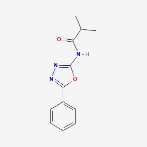 molecular formula C12H13N3O2 B13810587 2-(1-Oxo-2-methylpropylamino)-5-phenyl-1,3,4-oxadiazole 