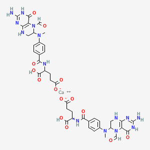 molecular formula C40H44CaN14O14 B13810598 Levocorin calcium pentahydrate 