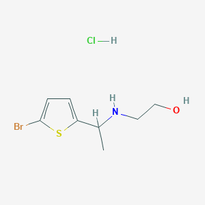 molecular formula C8H13BrClNOS B1381063 2-{[1-(5-Bromothiophen-2-yl)ethyl]amino}ethan-1-ol hydrochloride CAS No. 1803611-56-4