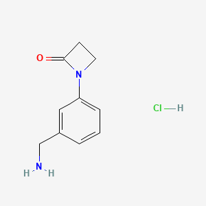 molecular formula C10H13ClN2O B1381068 1-[3-(氨甲基)苯基]氮杂环丁-2-酮盐酸盐 CAS No. 1803601-09-3