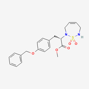 molecular formula C21H24N2O5S B13810686 methyl (2S)-2-(1,1-dioxo-3,6-dihydro-2H-1,2,7-thiadiazepin-7-yl)-3-(4-phenylmethoxyphenyl)propanoate 
